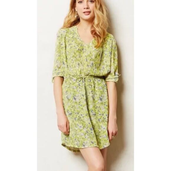 Anthropologie Maeve Galen Ray Of Sunshine Floral Mini Dress Size Small - Picture 1 of 9